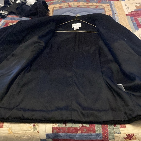 Worthington black wool pea coat women’s 12 lined double breasted like new - Picture 9 of 9
